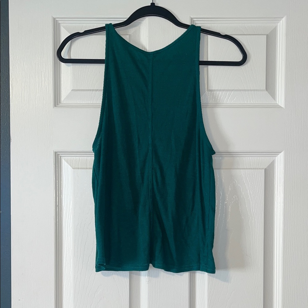Free People Ribbed Tank Top in Deep Teal